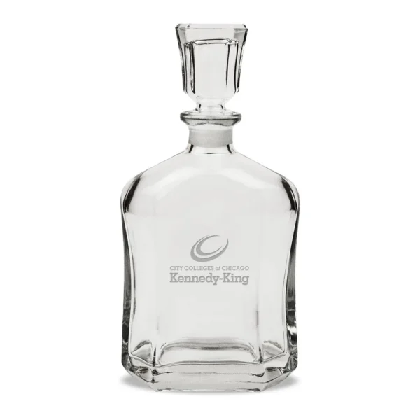 4ba1a1a3-58a9-4387-8de3-302e175a4b57.jpg Jardine - Kennedy-King College Statesmen 23.75oz. Crystal Whisky Decanter - Multicolor