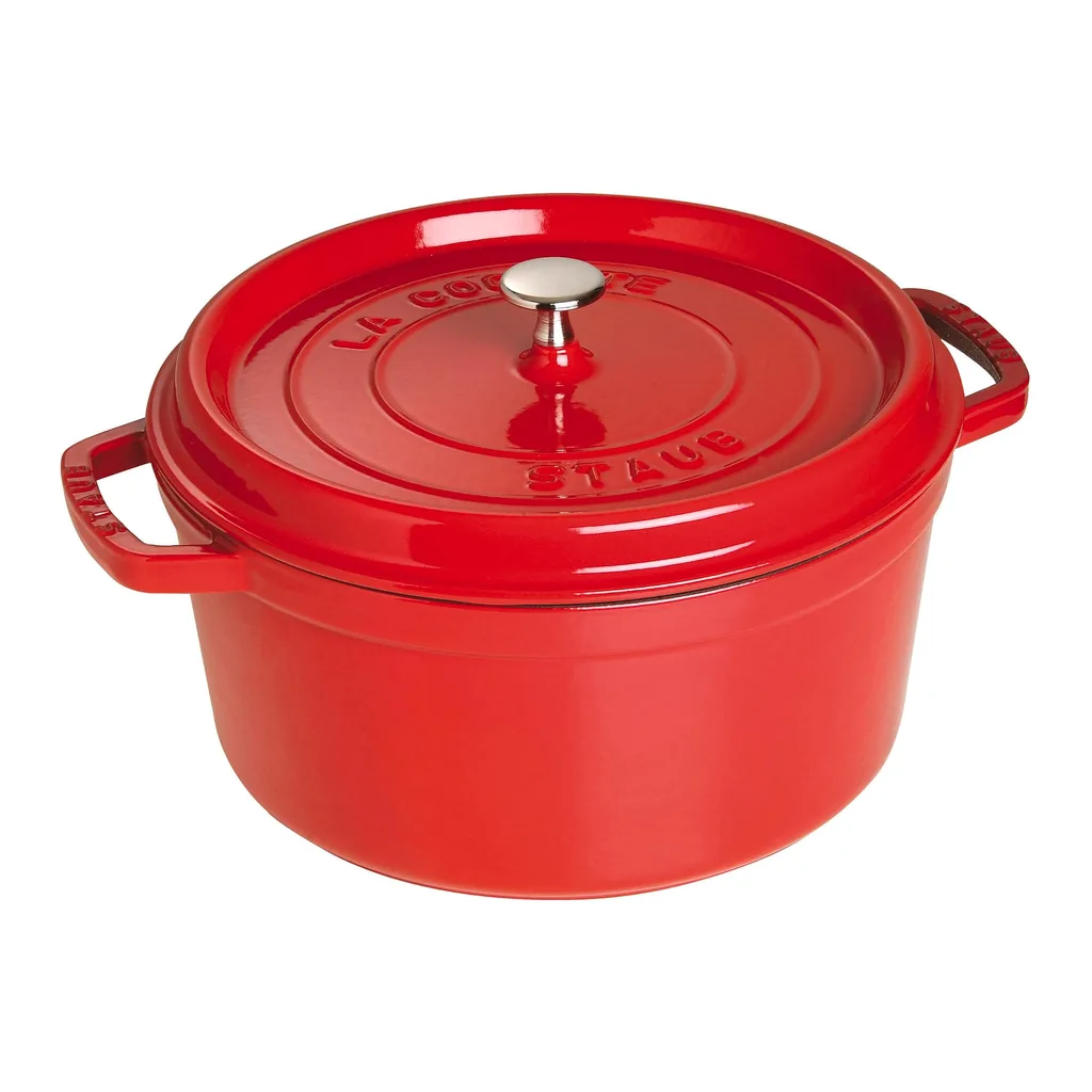 4d1896d3-f36b-4f14-8413-e50bef28c7db.jpg Staub - Cast Iron Round Dutch Oven, Made in France, 7-qt - Cherry