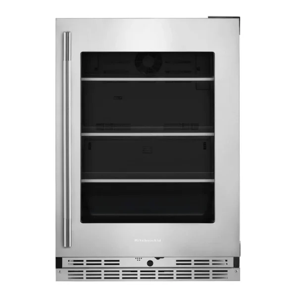 4d5a7e62-427d-4dcd-a96e-eeb1c15ba7e4.jpg KitchenAid - 5.2 Cu. Ft. Undercounter Refrigerator with Glass Door and Shelves with Metallic Accents - PrintShield Stainless Finish