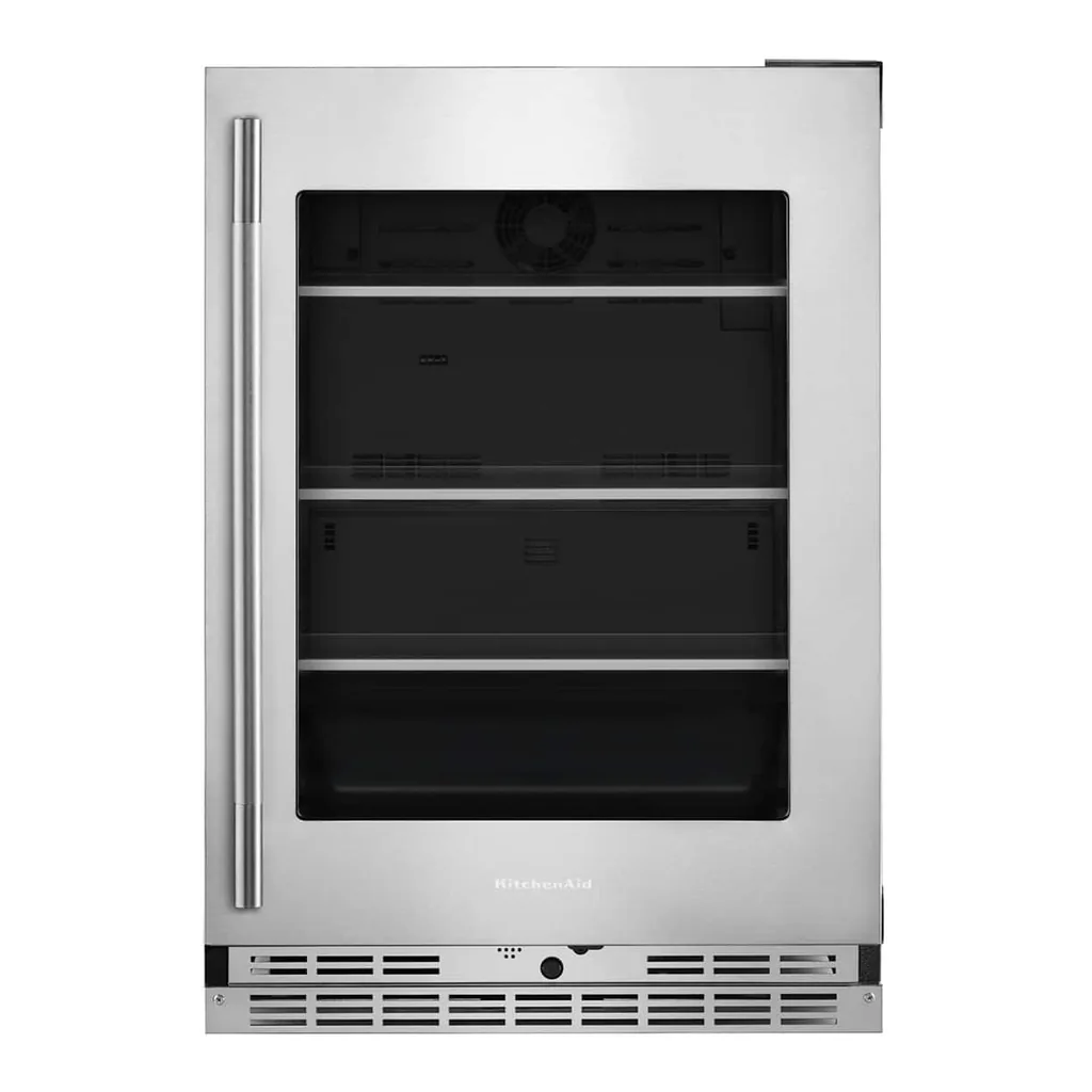 4d5a7e62-427d-4dcd-a96e-eeb1c15ba7e4.jpg KitchenAid - 5.2 Cu. Ft. Undercounter Refrigerator with Glass Door and Shelves with Metallic Accents - PrintShield Stainless Finish