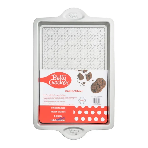 4db74191-48e6-42f6-b659-7a5824b19e30.jpg Betty Crocker - Carbon Steel 17 x 10.5 x 1 Inch Cooking Sheet - Silver