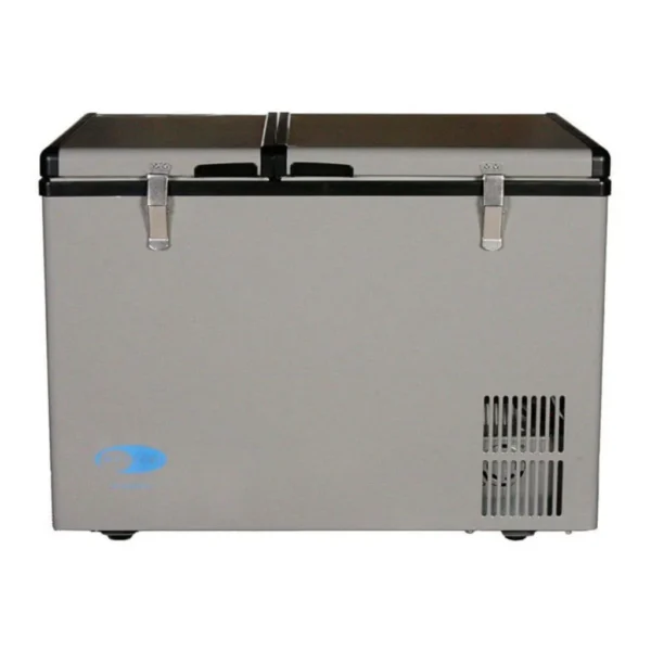 4e08a56a-8018-40b8-9aa9-7de1fbee76b7.jpg Whynter - 62 Quart Dual Zone Portable Fridge/ Freezer 12/24V DC & 110V AC - Gray