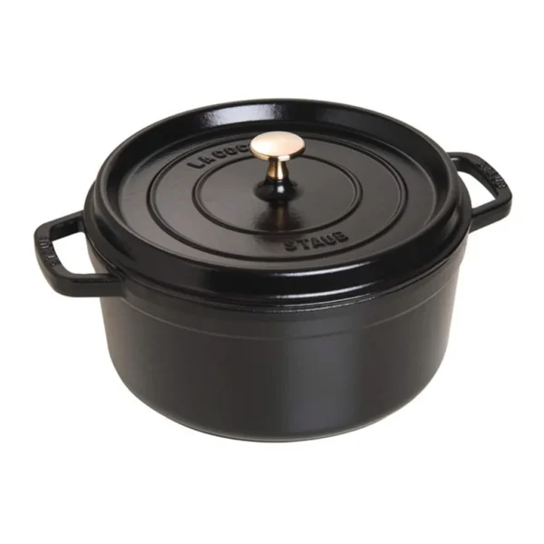 4ed66c54-2455-48b3-812d-3c89854e65d2.jpg Staub - Cast Iron Round Cocotte, Dutch Oven, 5.5-quart, serves 5-6, Made in France - Matte Black