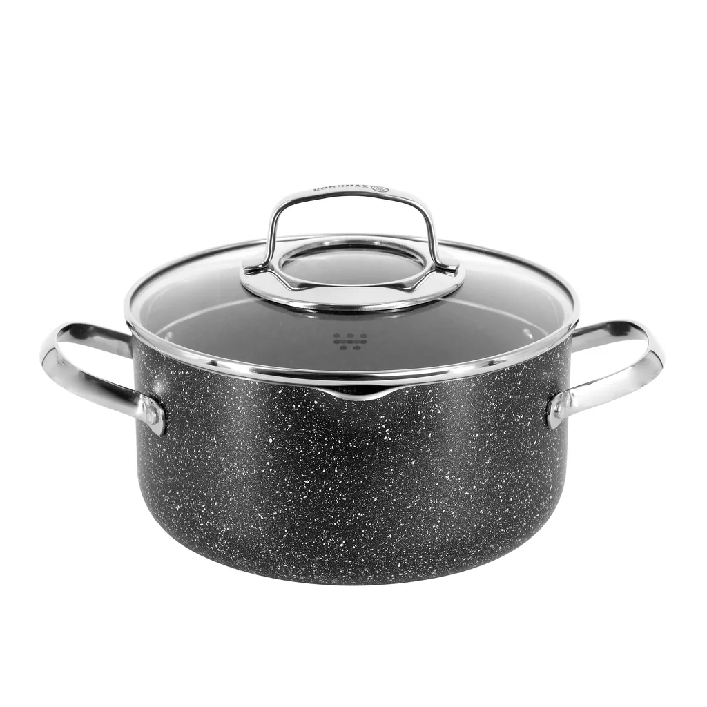 5109b329-8ea8-42c0-8d1f-bc34e37a8dd3.jpg Korkmaz - Galaksi Non Stick 8 Inch 3 Liter Casserole with Lid - Black