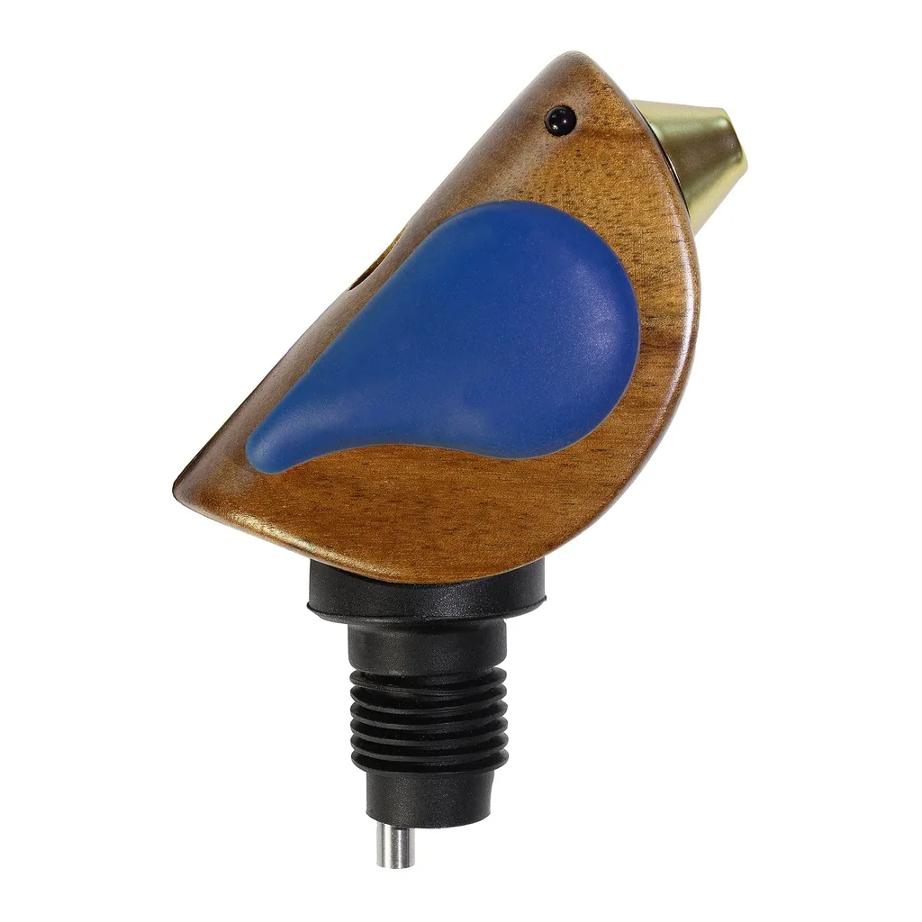 51660994-7ea9-4424-8bb0-22388a7d3dc8.jpg Songbird Specialties - "Singing" Wine Bottle Pourer, Blue - Brown, Blue