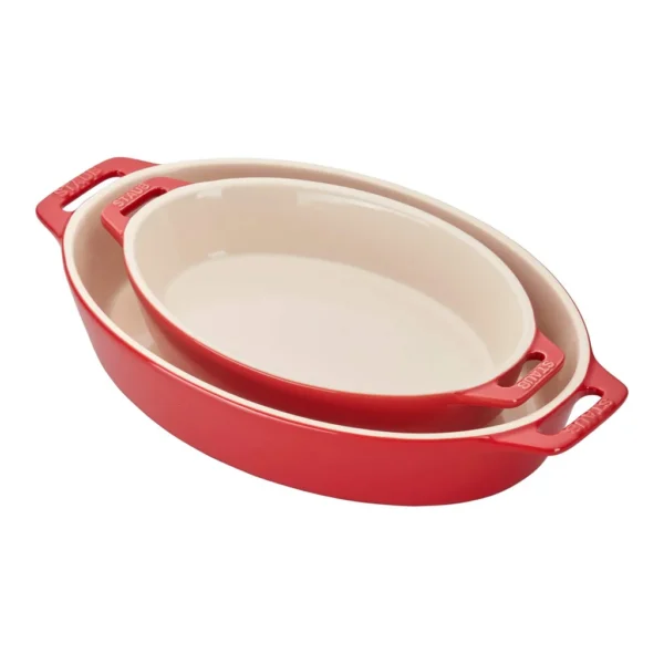 5182bc89-298f-408b-a095-3346db24030c.jpg Staub - Ceramic 2-pc Oval Baking Dish Set - Cherry