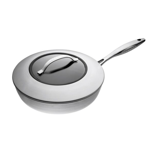 53ad42b9-b6c2-413e-81fd-e2f45d8783bc.jpg Scanpan - CTX 10.25 Inch Nonstick Saute Pan With Lid, Stainless Steel - Silver