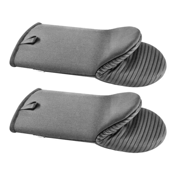 54686304-a03f-4afe-910c-8b50efd60599.jpg VEVOR - Oven Mitts,Mini Oven Mitt Set with Non-Slip Silicone Strips,High Heat Resistant to 500℉, Lightweight Cotton Baking Mitts - Gray