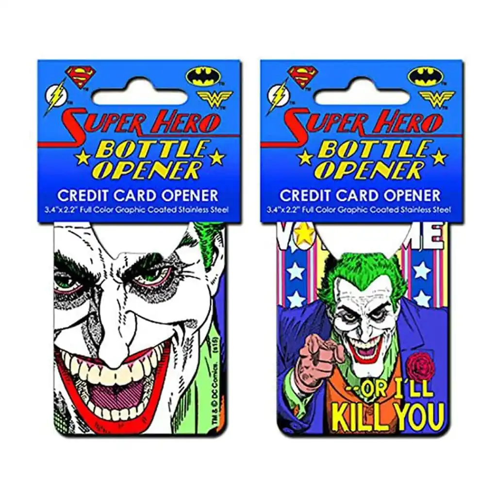 54fa1fed-0446-411e-ac91-97a5bff15181.jpg DC Comics - Joker "Vote Me" Credit Card Bottle Opener - Blue