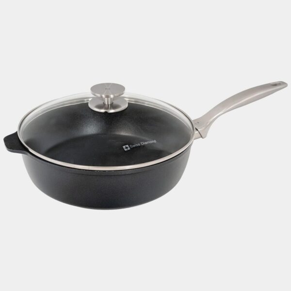 55c360b0-82b2-4073-91eb-91dfad997e2d.jpg Swiss Diamond - CHD Nonstick Saute Pan with Glass Lid, 3.8 qt - Black