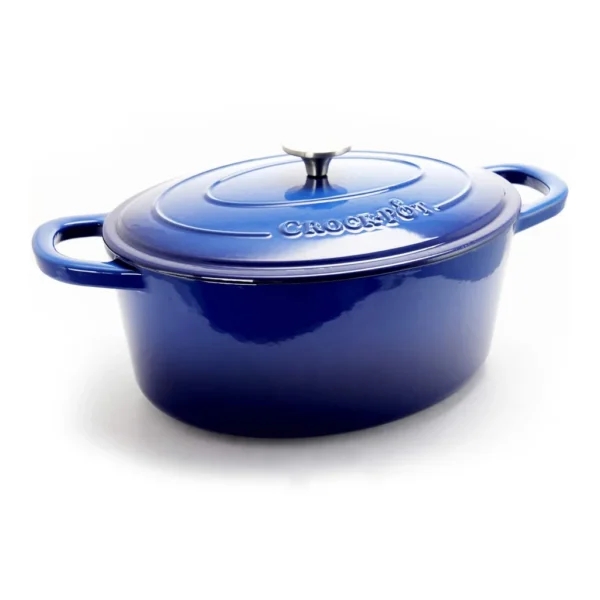 56bba72b-7963-43ea-83d6-e40527825569.jpg Crockpot - Crock Pot Artisan 7 Quart Enameled Cast Iron Oval Dutch Oven - Sapphire Blue