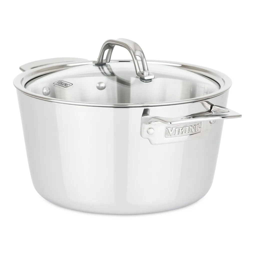 591f3073-ba9c-4abb-bd74-3a1e1b85e814.jpg Viking - Contemporary 3 Ply, 5.2 Qt. Covered Dutch Oven - Mirror