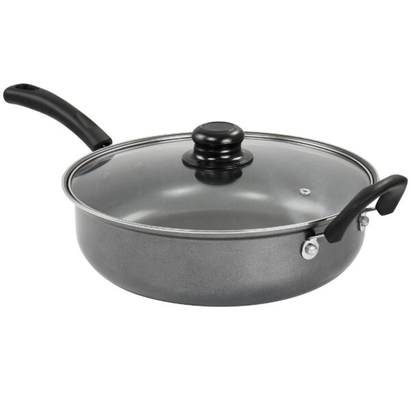 59220f8e-5024-4fc3-ae6a-a5f656760b41.jpg Gibson - Everyday 11 Inch Highberry Chicken Fryer with Lid in Grey - Gray