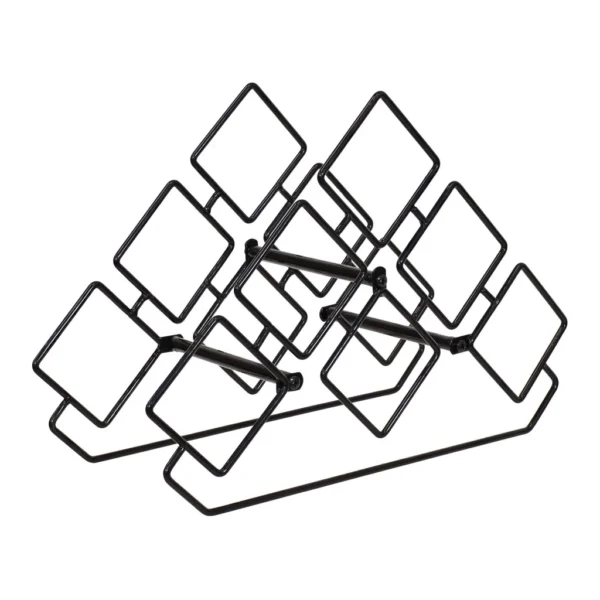 5a2a2ea3-dbcc-4279-8bd3-a716632ba29f.jpg Sunnydaze - 6-Bottle Steel Wire Triangular Tabletop Wine Rack - Black