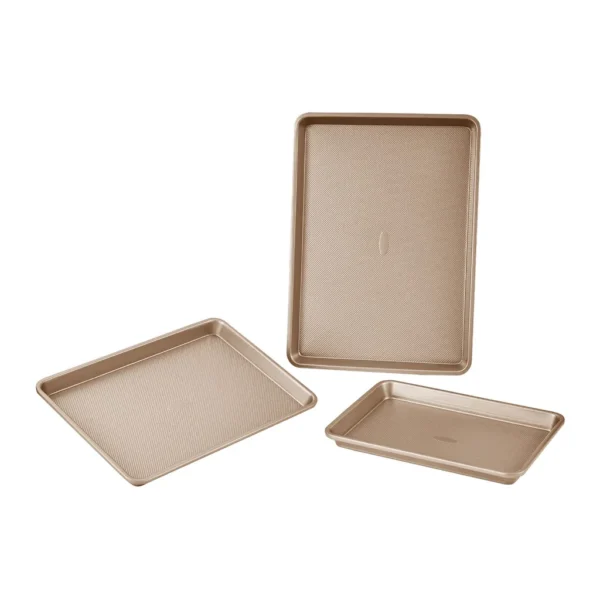 5a3e62a9-cbae-494f-b034-5f632dcd5436.jpg VEVOR - Baking Pans Set, 3-Piece, Nonstick Carbon Steel Cookware Sheets & Trays, Stackable Kitchen Oven Bakeware Cooking Sets - Gold