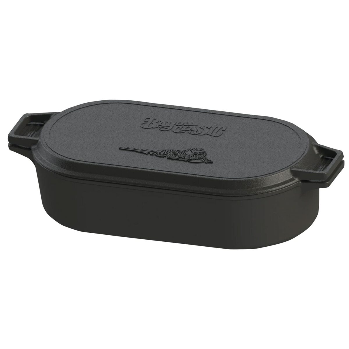 5b093fd1-abcb-48be-8158-16dc8aea4cb8.jpg Bayou Classic - 7477 6 Quart Large Cast Iron 17 In x 9.25 In Oval Fryer with Lid - Black