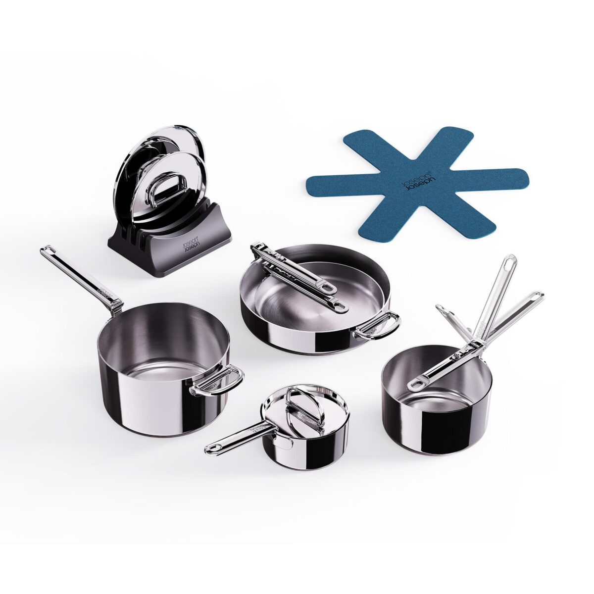 5b61cfe1-bdca-497b-a51c-a340eeb3e9a1.jpg Joseph Joseph - Space Steel 8-piece Cookware Set with Folding Handles - Stainless Steel
