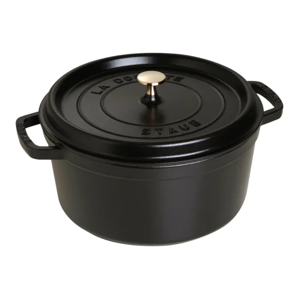5bb98afb-0f6e-4aae-a30d-941a57d918f0.jpg Staub - Cast Iron Round Dutch Oven, Made in France, 7-qt, Black - Matte Black