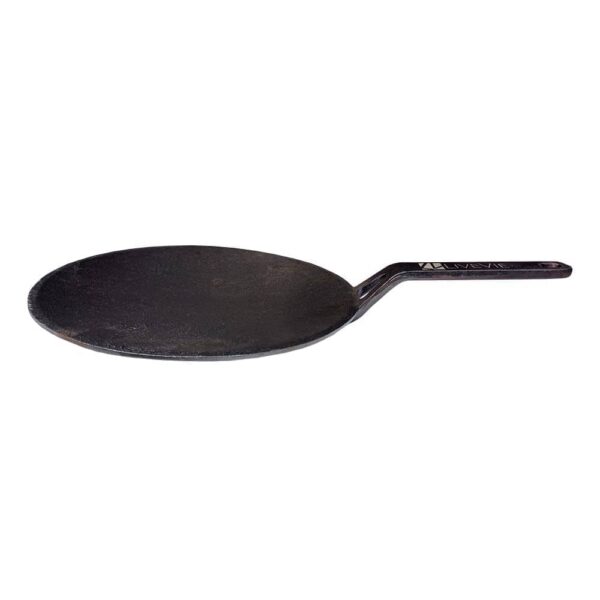 5c44fc9c-8588-48f1-8f10-d4eb36aabdef.jpg Amber Sporting Goods - LIVEVIE 10" Concave Cast Iron Skillet Tawa, Pre-Seasoned Griddle Pan with 5.5" Handle - Black