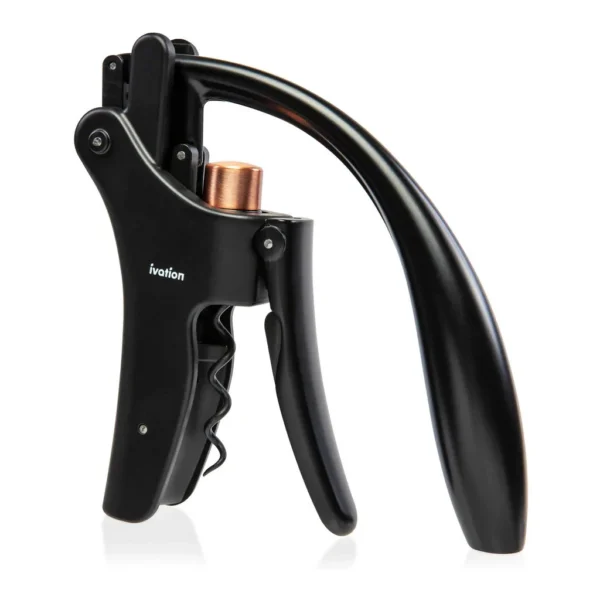 5e897d5d-a29b-4612-ae09-289db702bd07.jpg Ivation - Wine Bottle Opener, Manual Handheld Wine Opener with Ergonomic Lever Pump and More - Silver