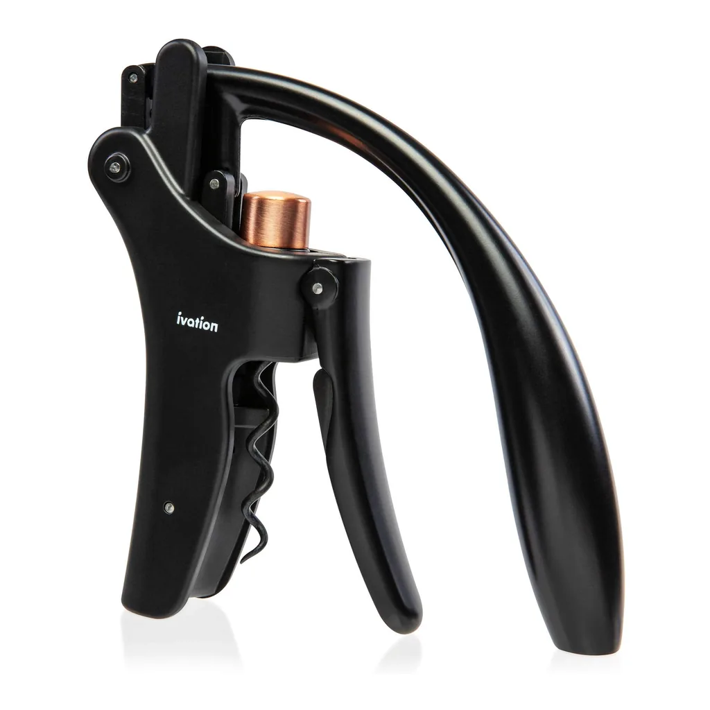 5e897d5d-a29b-4612-ae09-289db702bd07.jpg Ivation - Wine Bottle Opener, Manual Handheld Wine Opener with Ergonomic Lever Pump and More - Silver