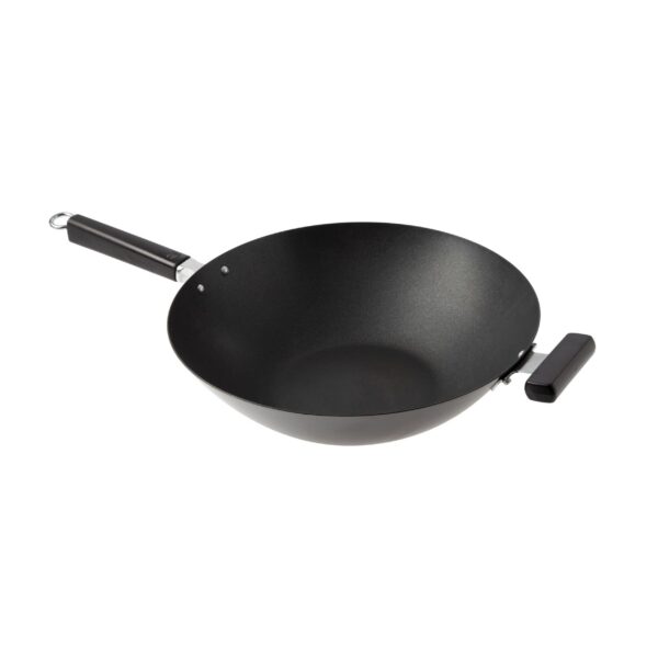 5f366fcc-4242-4794-84e1-2b083253799f.jpg Escali - Joyce Chen Professional Series 14-Inch Carbon Steel Ceramic Nonstick Flat Bottom Wok with Phenolic Handles - Black