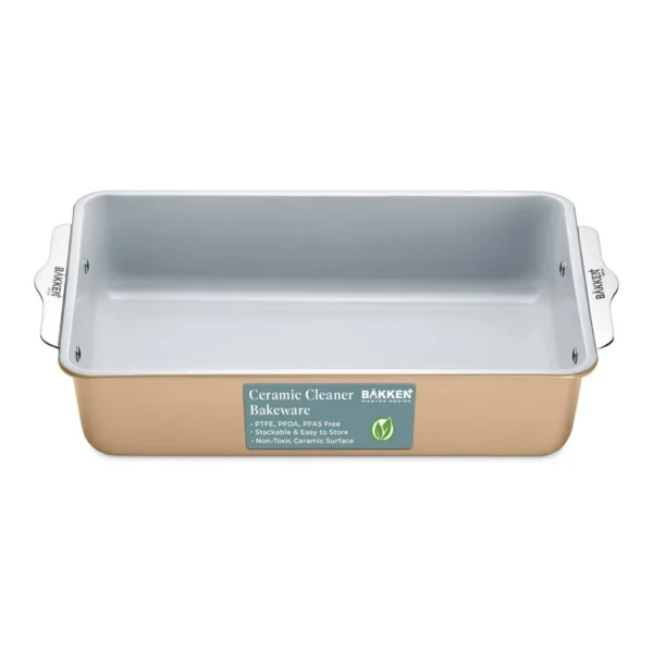60007bca-8326-4678-91db-262a6e7d5d09.jpg Bakken- Swiss - Ceramic Nonstick Roaster Pan – Aluminized Steel, PFOA & PFAS Free, Non-Toxic, Heavy-Duty Bakeware - Gold