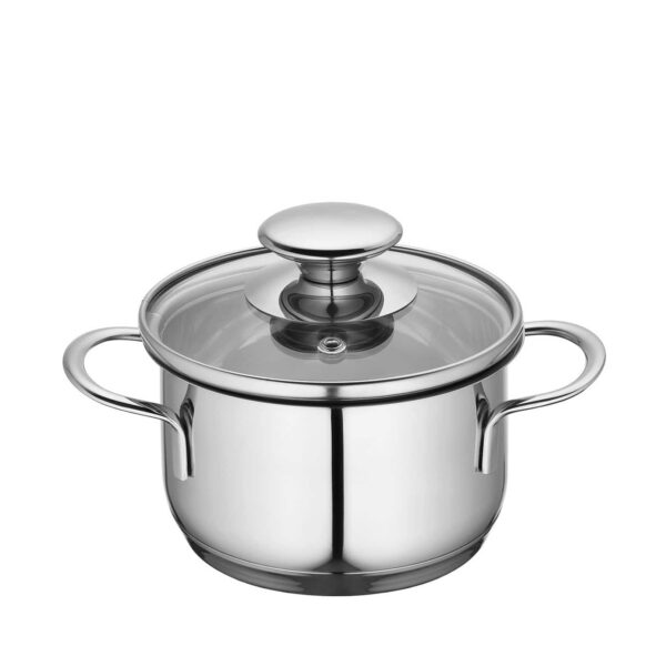 610e6733-1756-4c14-9072-4529415af61c.jpg Kuchenprofi - Mini Stockpot w/ Glass Lid, 0.7 qt., 4.75-Inch Diameter - Silver