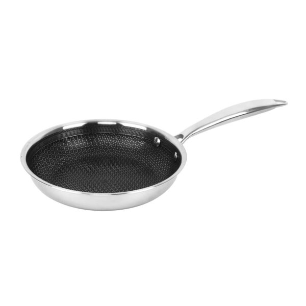 61ae8ba3-d71c-4a80-b627-649c9a8b0e1c.jpg Brentwood - B-fh20 3-ply Hybrid Non-stick Stainless Steel Induction-ready Frying Pan (8 In.) - Silver