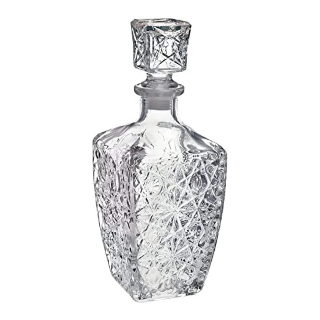 61afa837-0a60-408b-8153-cdb9f7af9b63.jpg Bormioli Rocco - Dedalo Decanter, Cracked Ice Carved Glass with Airtight Stopper, 33.75 Oz - Clear