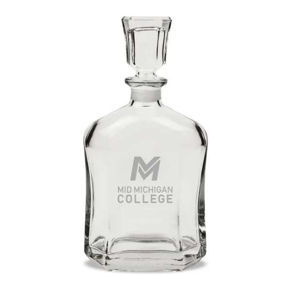 61e4e316-143d-42b7-bb83-0e218419c9c1.jpg Jardine - Mid Michigan College 23.75oz. Crystal Whisky Decanter - Multicolor