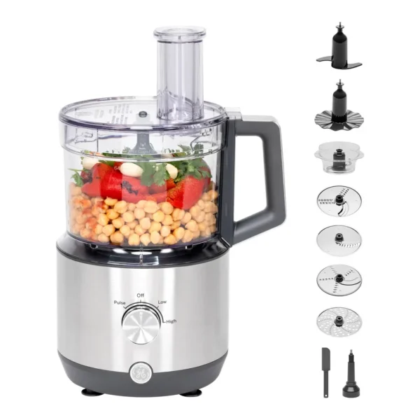 6421050_sd.jpg GE G8P1AASSPSS 12-Cup Food Processor with Accessories – Stainless Steel