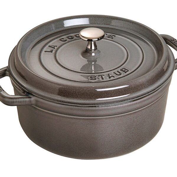6421194_rd.jpg Staub - Cast Iron 9-qt Round Cocotte - Graphite Grey