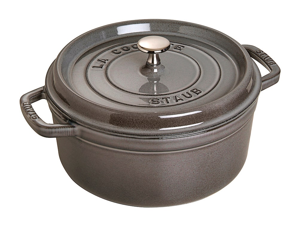 6421194_rd.jpg Staub - Cast Iron 9-qt Round Cocotte - Graphite Grey