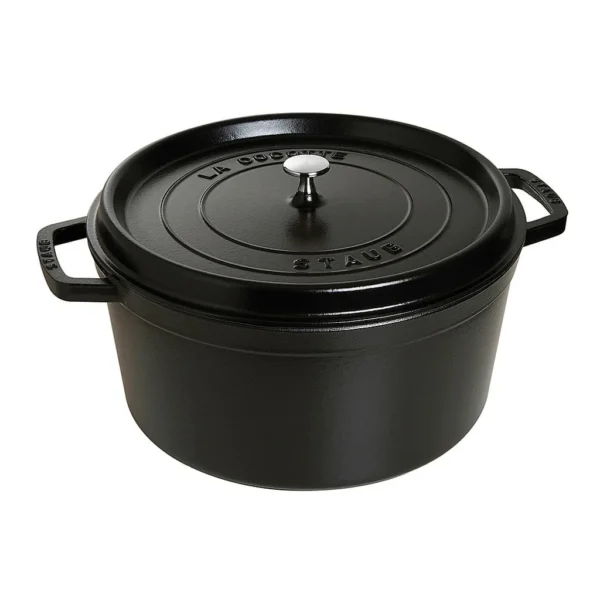 6421197_rd.jpg Staub - Cast Iron 13.25-qt Round Cocotte - Black Matte