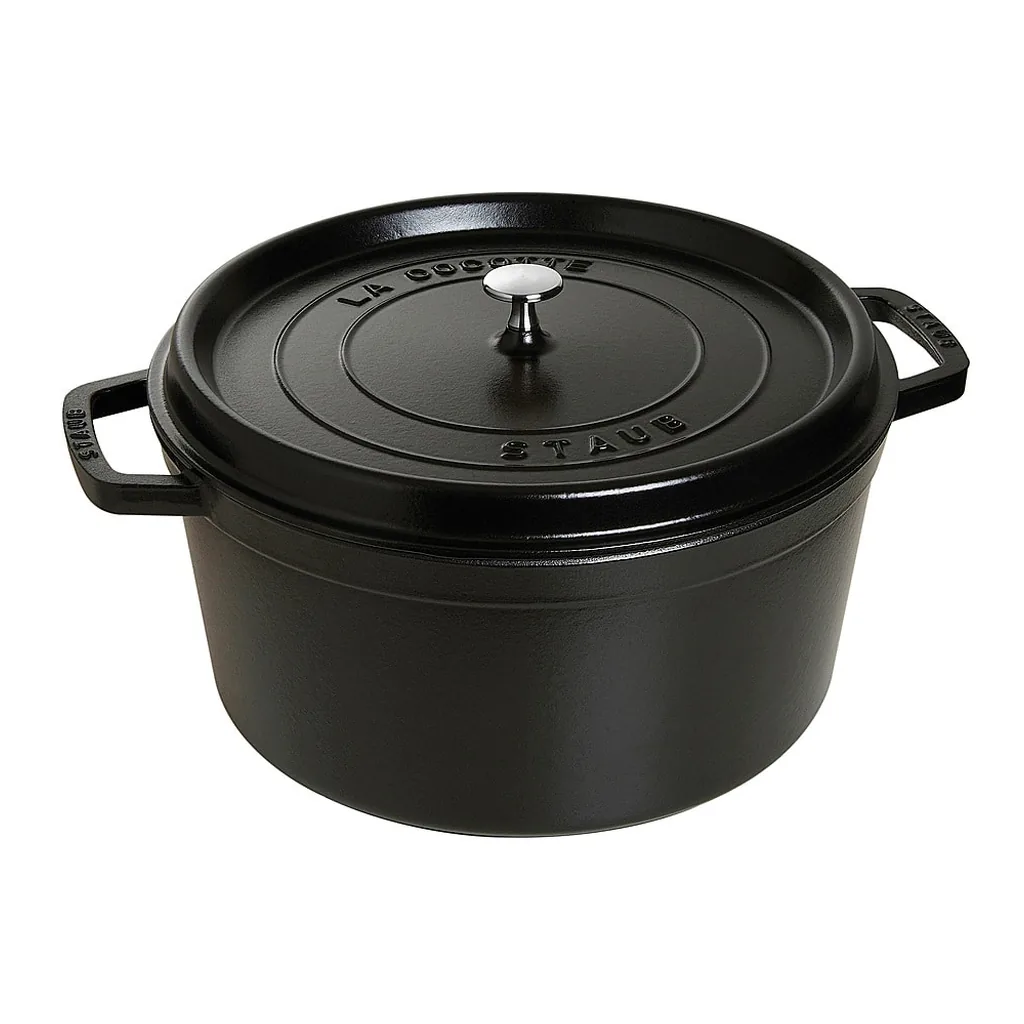 6421197_rd.jpg Staub - Cast Iron 13.25-qt Round Cocotte - Black Matte