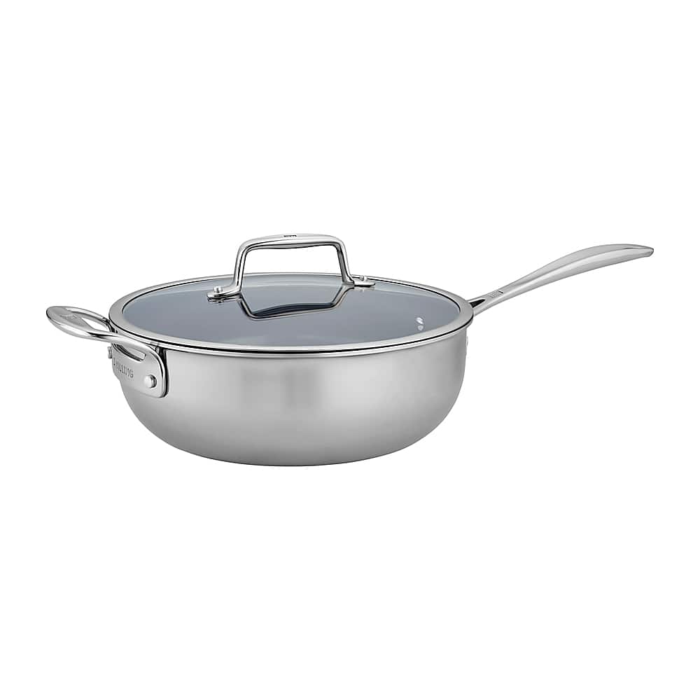 6421278_rd.jpg ZWILLING - Clad CFX 4.5-qt Stainless Steel Ceramic Nonstick Perfect Pan - Silver