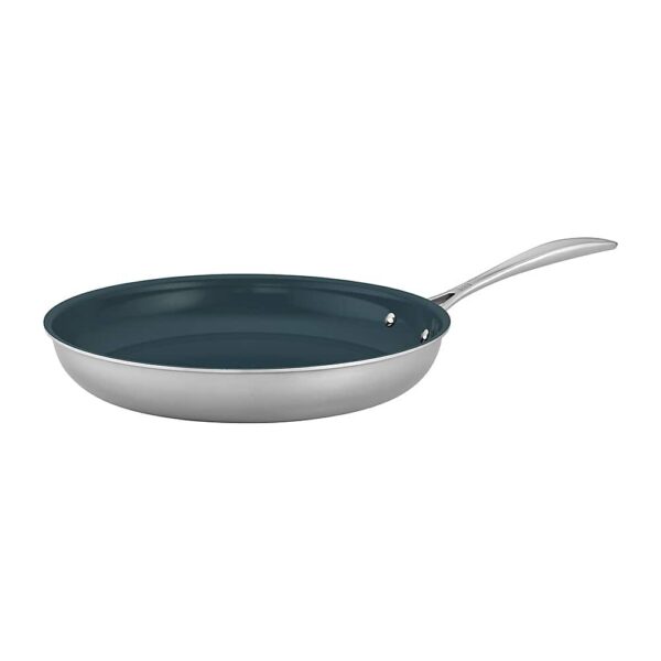 6421282_rd.jpg ZWILLING - Clad CFX 12-inch Stainless Steel Ceramic Nonstick Fry Pan - Silver