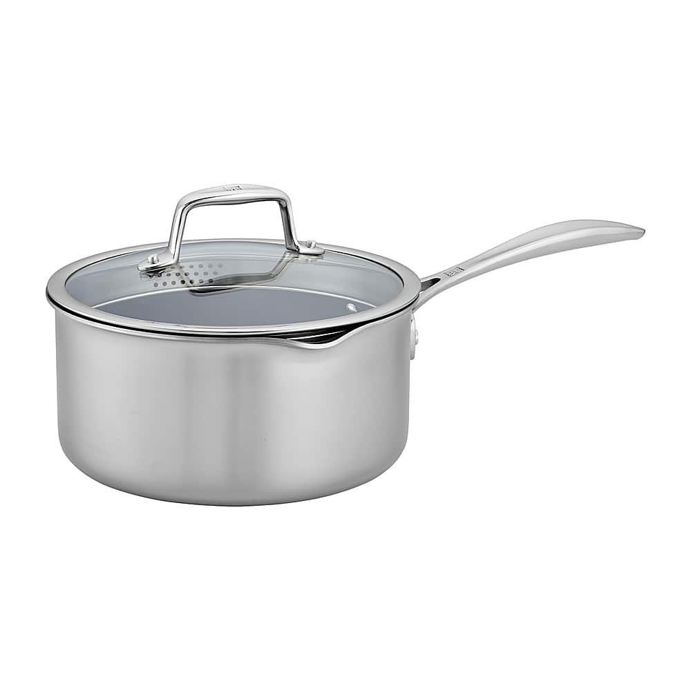 6421352_rd.jpg ZWILLING - Clad CFX 3-qt Stainless Steel Ceramic Nonstick Saucepan - Silver
