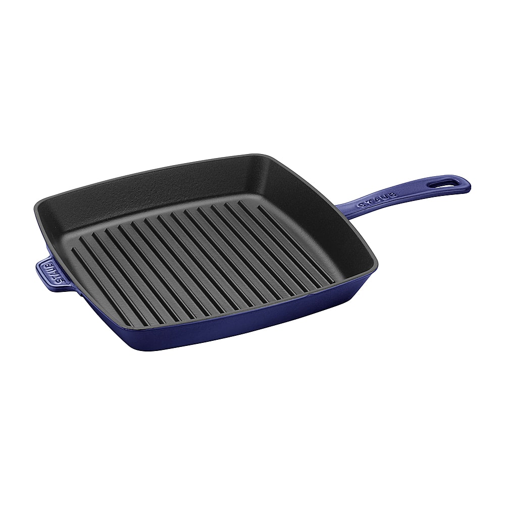 6422611_rd.jpg Staub - Cast Iron 12-inch Square Grill Pan - Dark Blue