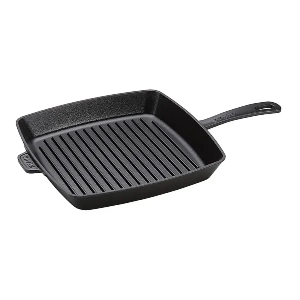 6422617_rd.jpg Staub - Cast Iron 12-inch Square Grill Pan - Matte Black