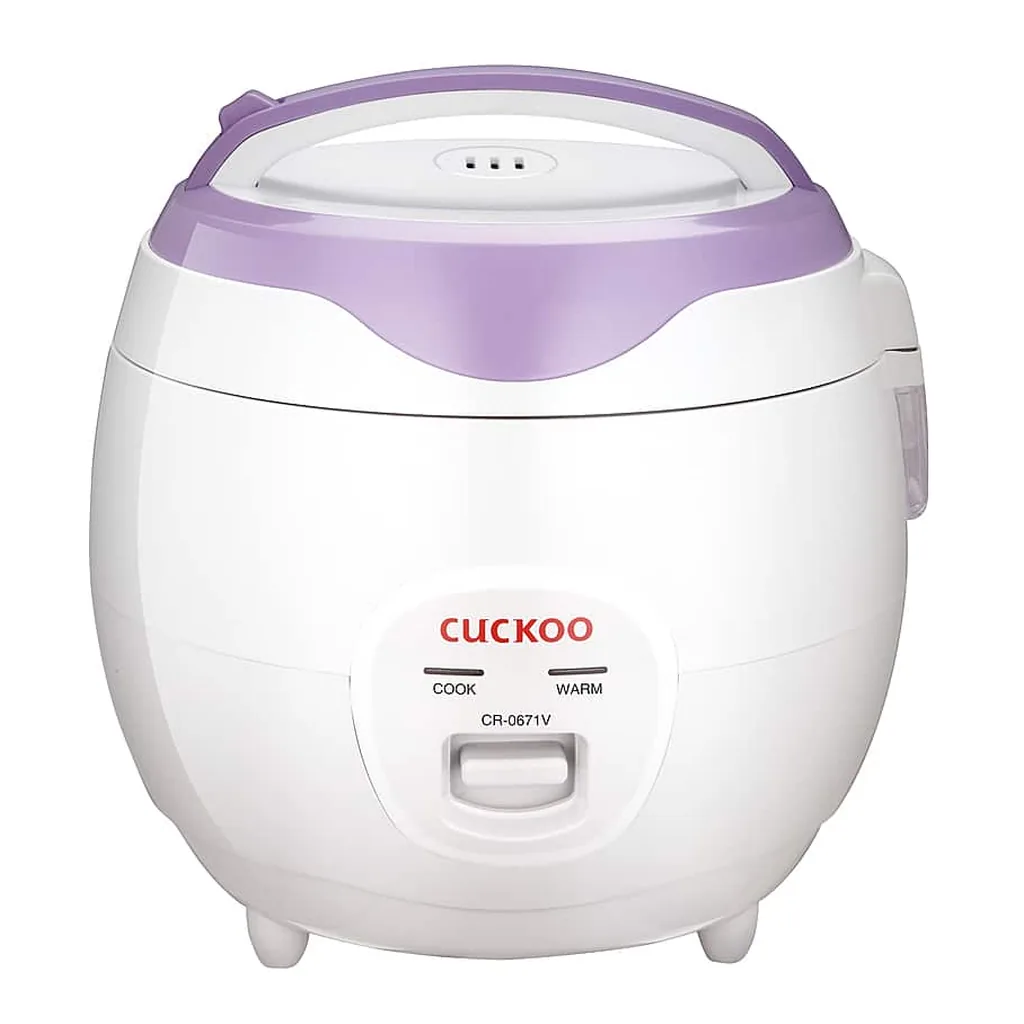 6432860_sd.jpg Cuckoo CR-0671V Basic Electric Small Rice Cooker & Warmer, 6 cups – White/Purple