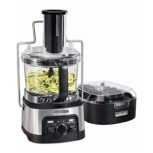 6447734_sd.jpg Hamilton Beach 70815 Professional Spiralizing Stack & Snap 12-Cup Food Processor – Black