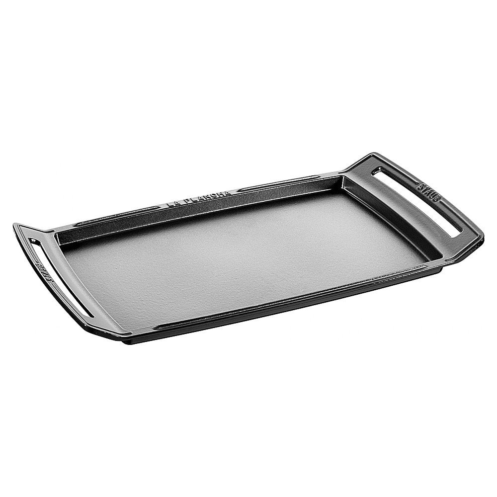 6454356_rd.jpg Staub - Cast Iron 18.5 x 9.8-inch Plancha/Double Burner Griddle - Gray