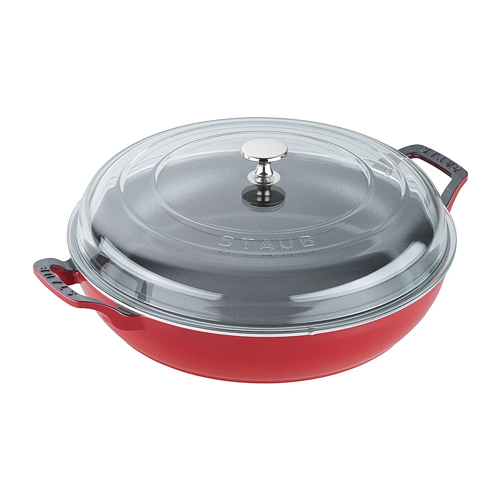 6454362_rd.jpg Staub - Cast Iron 3.5-qt Braiser with Glass Lid - Cherry