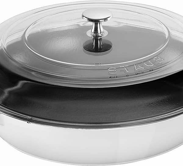 6454373_rd.jpg Staub - Cast Iron 3.5-qt Braiser with Glass Lid - White