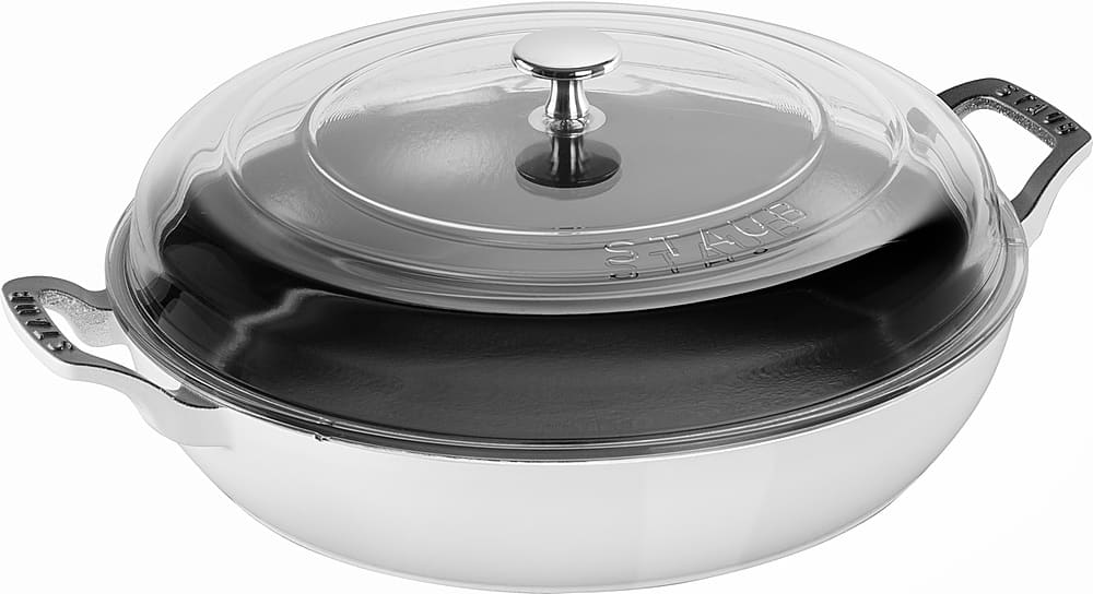 6454373_rd.jpg Staub - Cast Iron 3.5-qt Braiser with Glass Lid - White