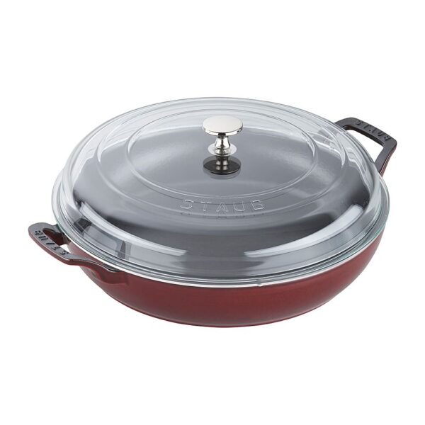 6454410_rd.jpg Staub - Cast Iron 3.5-qt Braiser with Glass Lid - Grenadine