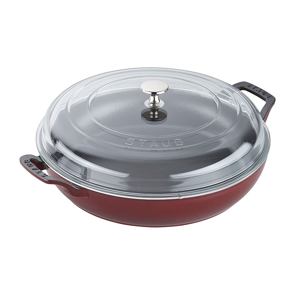 6454410_rd.jpg Staub - Cast Iron 3.5-qt Braiser with Glass Lid - Grenadine