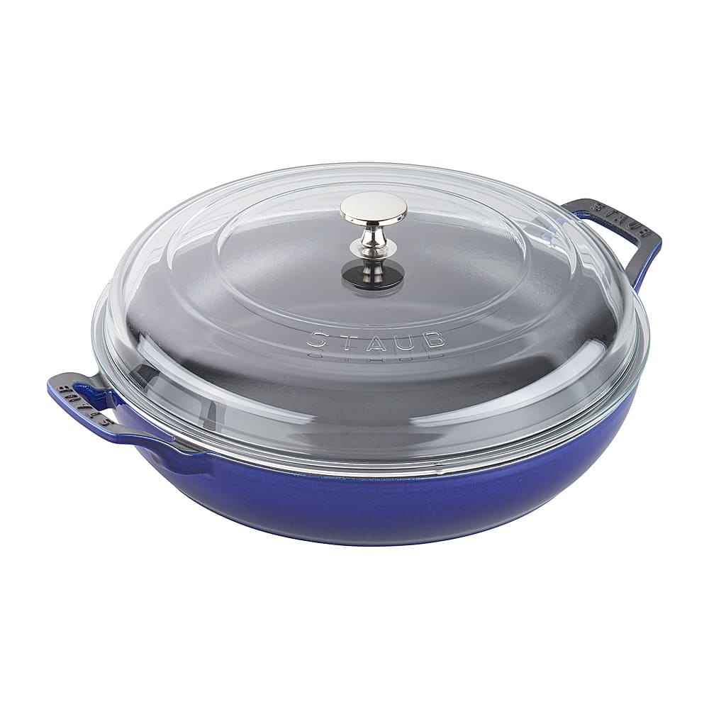 6454464_rd.jpg Staub - Cast Iron 3.5-qt Braiser with Glass Lid - Dark Blue